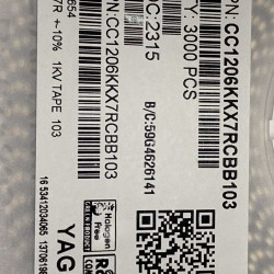 CC1206KKX7RCBB103 1206 10nF 1000VDC ±10% X7R 